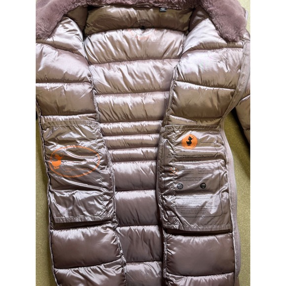 Save The Duck Womens Puffer Coat Ultra Light Jacket Faux Fur Collar $250 size 10 - Picture 6 of 12